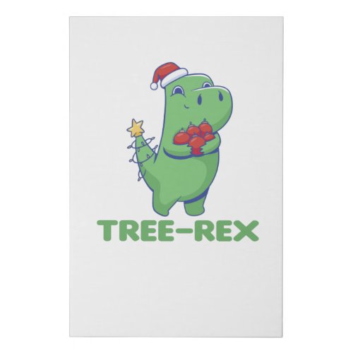Tree_Rex Funny Dinosaur Pun T_Rex Faux Canvas Print