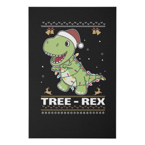 Tree_Rex Funny Dinosaur Pun T_Rex Faux Canvas Print