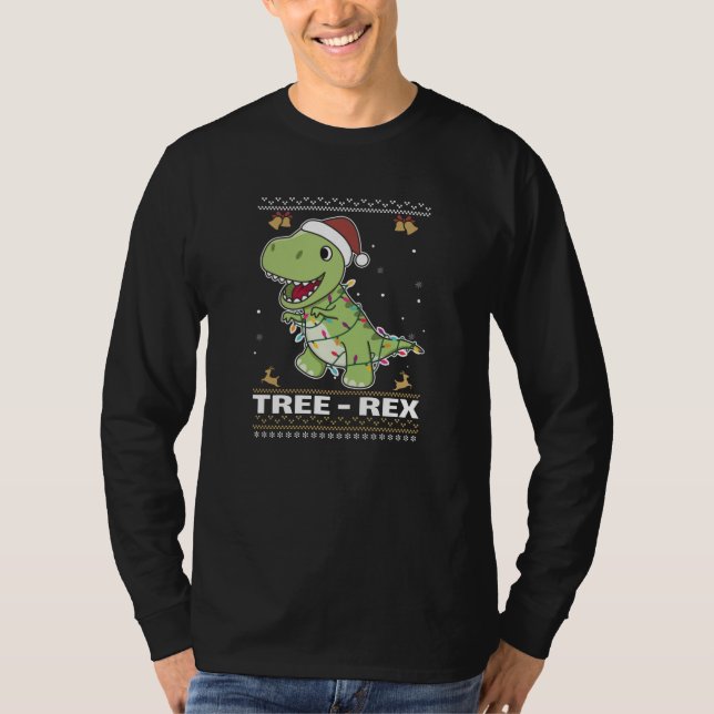 Tree-Rex Funny Dinosaur Pun T-Rex T-Shirt (Front)
