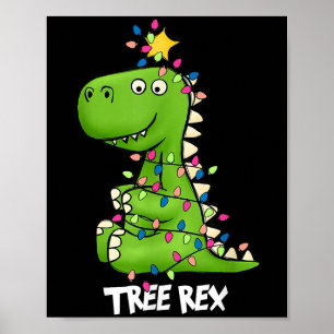 Tree Rex Funny Xmas Trex Boys Toddler Christmas Di Poster