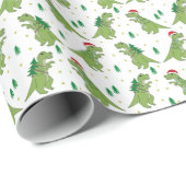 Tree Rex Novelty Dinosaur Christmas Wrapping Paper (Roll Corner)