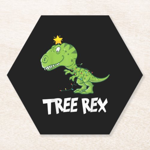 Tree Rex T Rex Dino Pun Christmas Dinosaur   Paper Coaster