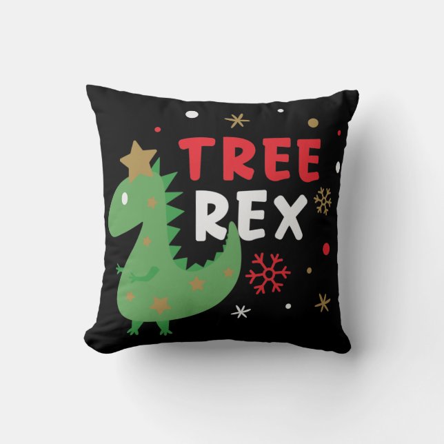 Tree Rex Throw Pillow (Front)