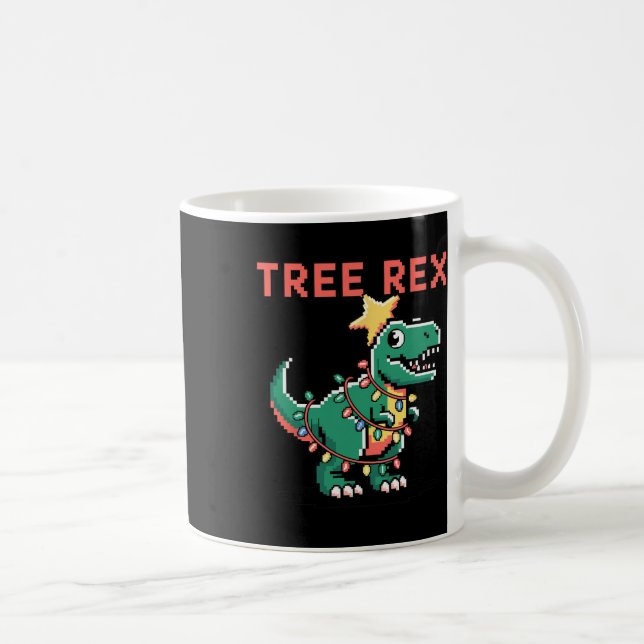 Tree Rex Ugly Christmas Sweater Dinosaur Christmas Coffee Mug (Right)