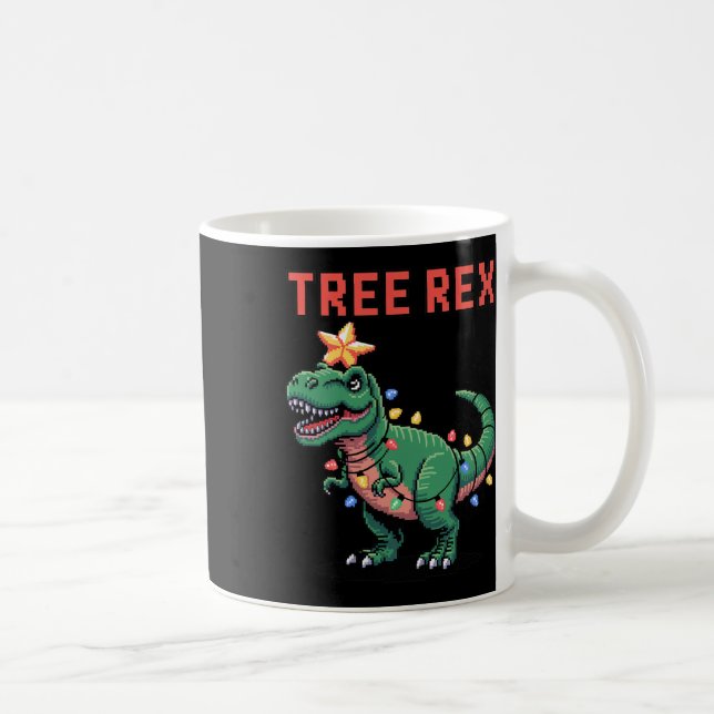 Tree Rex Ugly Christmas Sweater Dinosaur  Coffee Mug (Right)