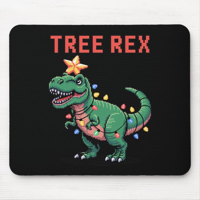 Tree Rex Ugly Christmas Sweater Dinosaur  Mouse Pad (Front)