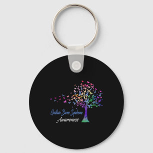 Tree Ribbon Guillain Byrre Syndrome Awareness Keychain