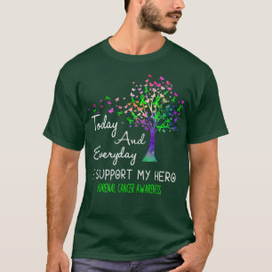 Tree Ribbon I Support My Hero Adrenal Cancer Aware T-Shirt