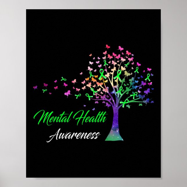 Tree Ribbon Mental Health Awareness  Poster (Front)