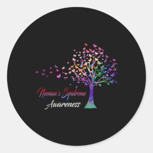 Tree Ribbon Noonan's Syndrome Awareness Classic Round Sticker