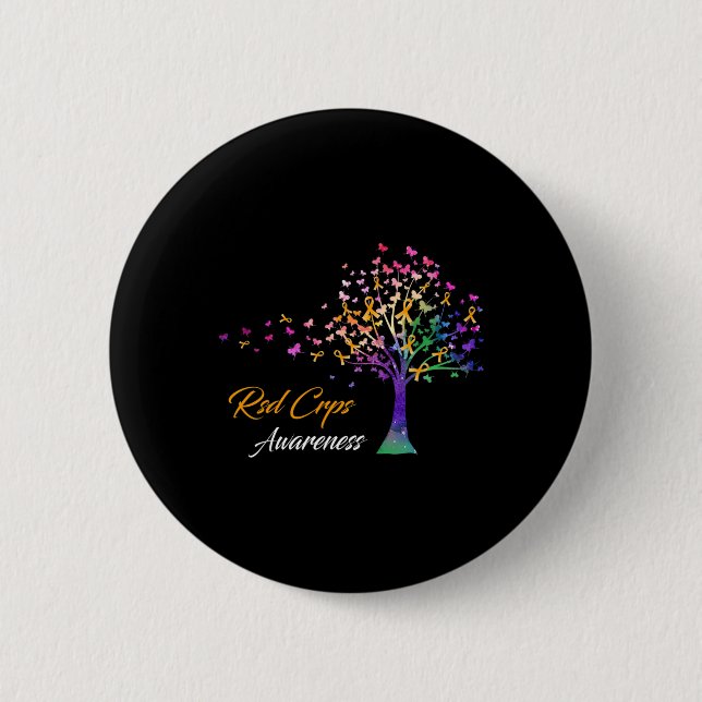 Tree Ribbon Rsd Crps Awareness  Button (Front)