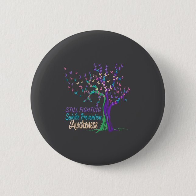 Tree Ribbon Still Fighting Suicide Prevention Awar Button (Front)