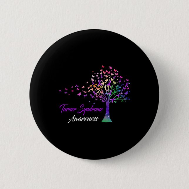 Tree Ribbon Turner Syndrome Awareness  Button (Front)