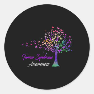 Tree Ribbon Turner Syndrome Awareness  Classic Round Sticker