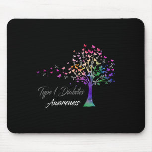 Tree Ribbon Type 1 Diabetes Awareness Mouse Pad
