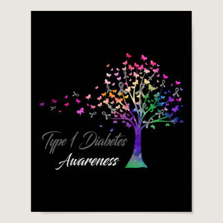 Tree Ribbon Type 1 Diabetes Awareness  Poster