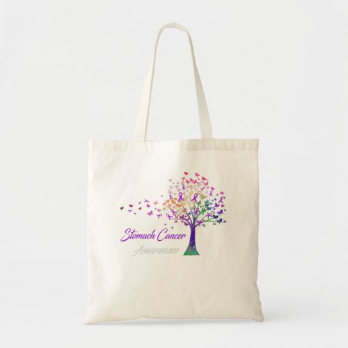 Tree Ribbons Stomach Cancer Awareness Support Stom Tote Bag