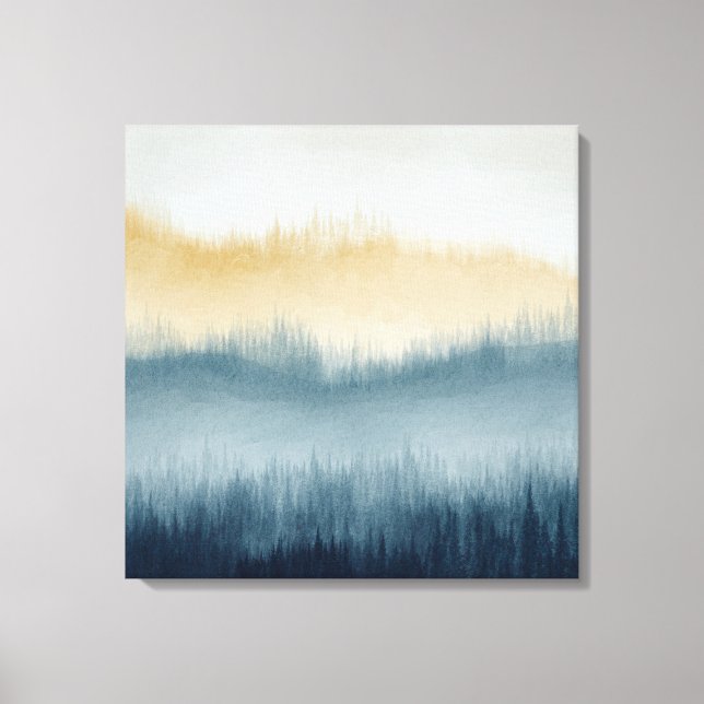 Tree Ridge Watercolor Canvas Art - Blue (Front)