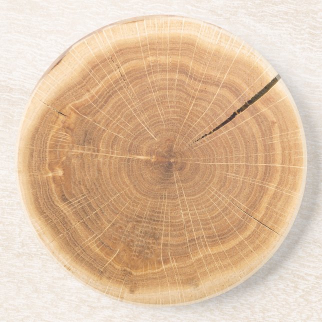 Tree Ringlet Slice - Natural Wood Coaster (Front)