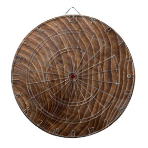 Tree rings dartboard with darts
