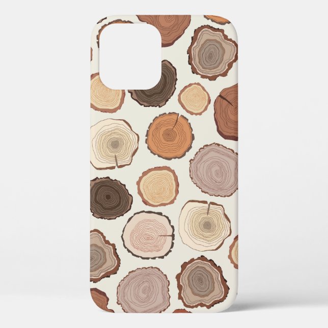 Tree Rings Forest Doodle Pattern Case-Mate iPhone Case (Back)