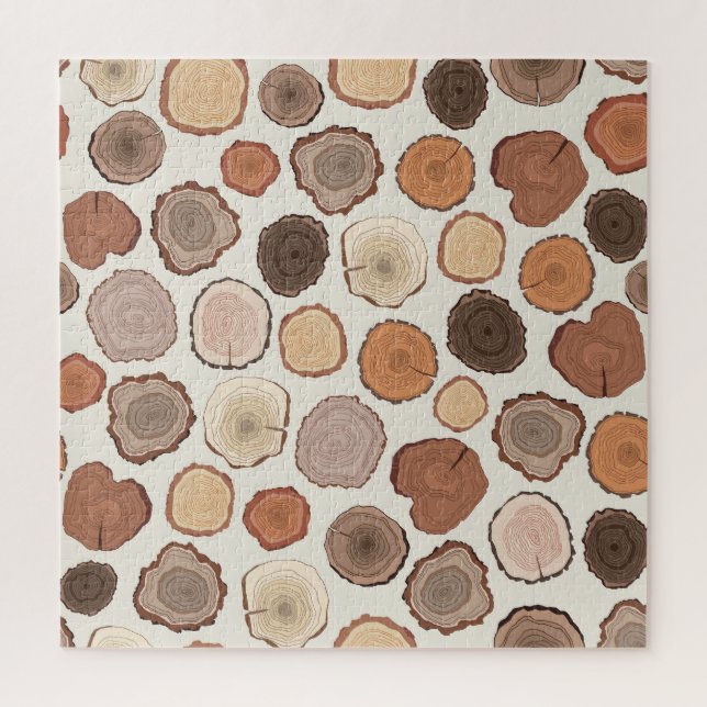 Tree Rings Forest Doodle Pattern Jigsaw Puzzle (Vertical)