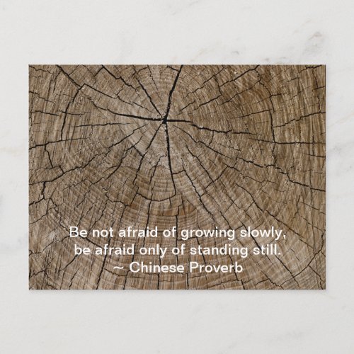 Tree Rings Growing Slowly Inspirational Quote Postcard