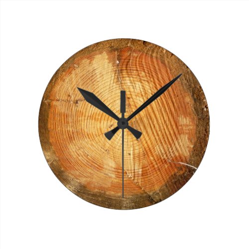 TREE RINGS | natural wood log Round Clock