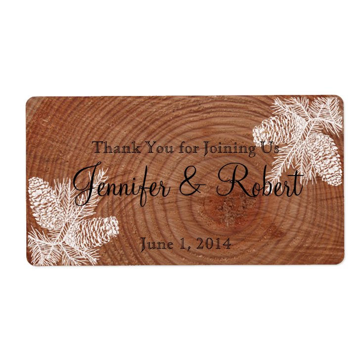 Tree Rings Rustic Country Water Bottle Label | Zazzle