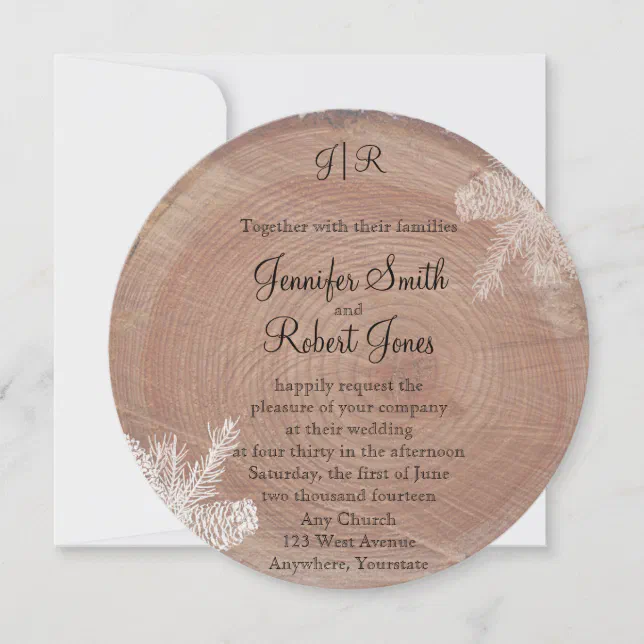 Tree Rings Rustic Country Wedding Invitation | Zazzle
