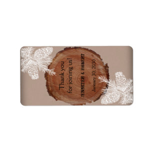 Tree Rings Rustic Country Wedding Lip Balm Label