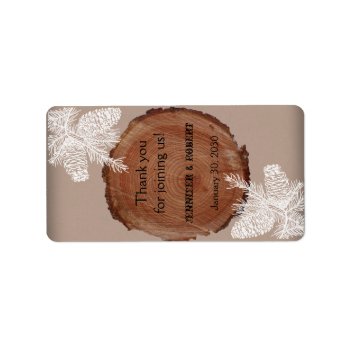 Tree Rings Rustic Country Wedding Lip Balm Label by NoteableExpressions at Zazzle