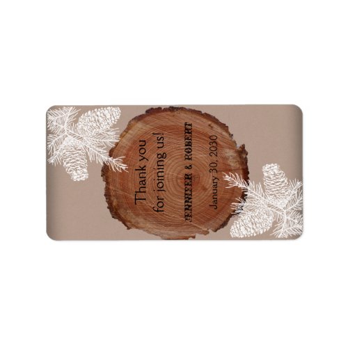 Tree Rings Rustic Country Wedding Lip Balm Label