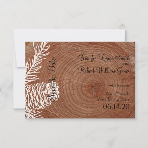 Tree Rings Rustic Country Wedding Save the Date