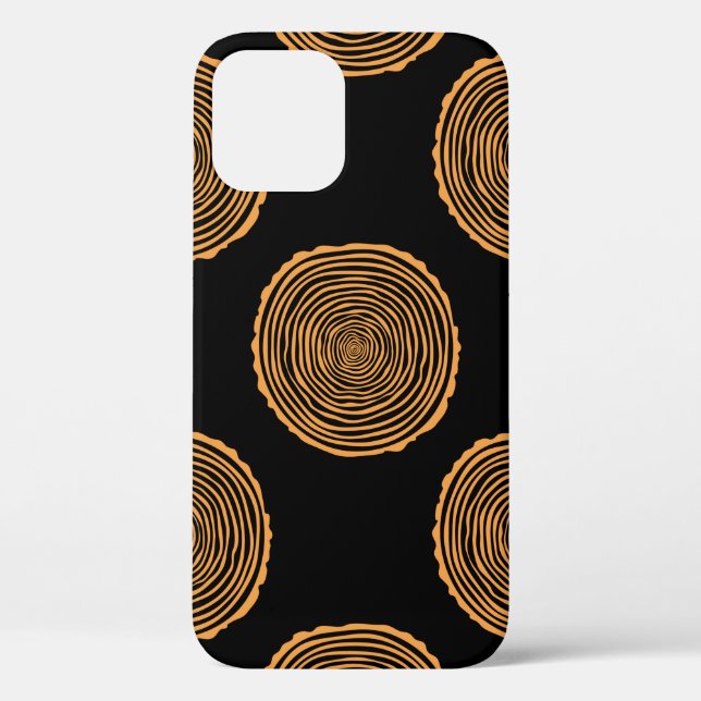 Tree Rings Seamless Pattern. Saw cut tree trunk ba Case-Mate iPhone Case (Back)