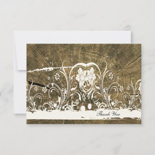 Tree Rings Shabby Lace thank you notes Personalized Announcements