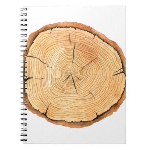 Tree rings Watercolor illustration hand drawn ab Notebook