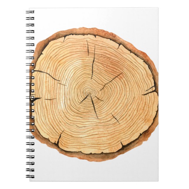 Tree rings. Watercolor illustration. hand drawn ab Notebook (Front)