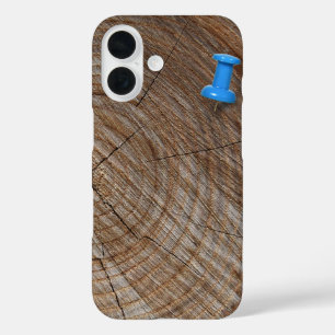 Tree Rings with thumb tack iPhone 16 Case