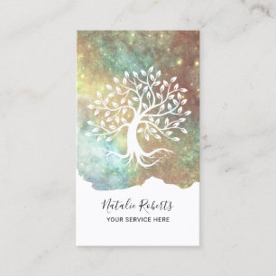 Tree Root Modern Glam Glitter Beauty Salon & SPA Business Card