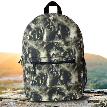 Tree Root Wood Texture Black And Gray Camo     Printed Backpack by sunnymars at Zazzle