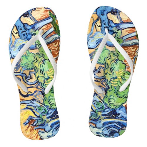 Tree Roots 1890 Van Gogh botanical art unisex Flip Flops