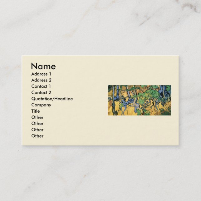 Tree Roots and Trunks by Vincent van Gogh Business Card (Front)
