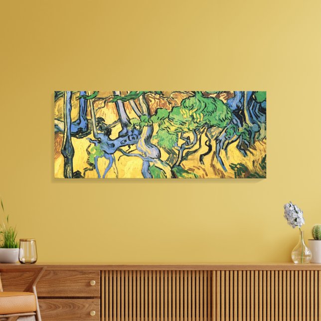 Tree Roots and Trunks by Vincent van Gogh Canvas Print (Insitu(LivingRoom))