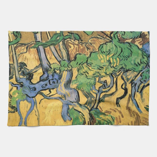 Tree Roots and Trunks by Vincent van Gogh Kitchen Towel (Horizontal)