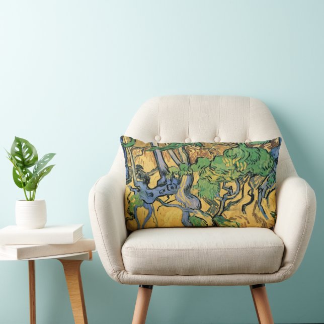 Tree Roots and Trunks by Vincent van Gogh Lumbar Pillow (Chair)