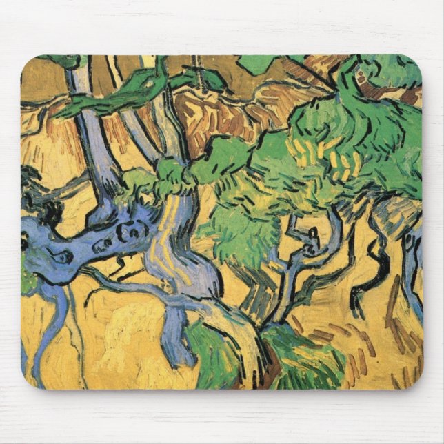 Tree Roots and Trunks by Vincent van Gogh Mouse Pad (Front)