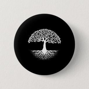Tree Roots Of Life Cool Mother Earth Day Button