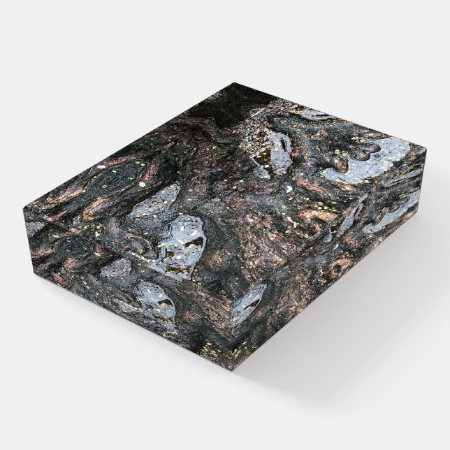 Tree Roots Puddle Rainy Day Nature Photography Paperweight (Angled)