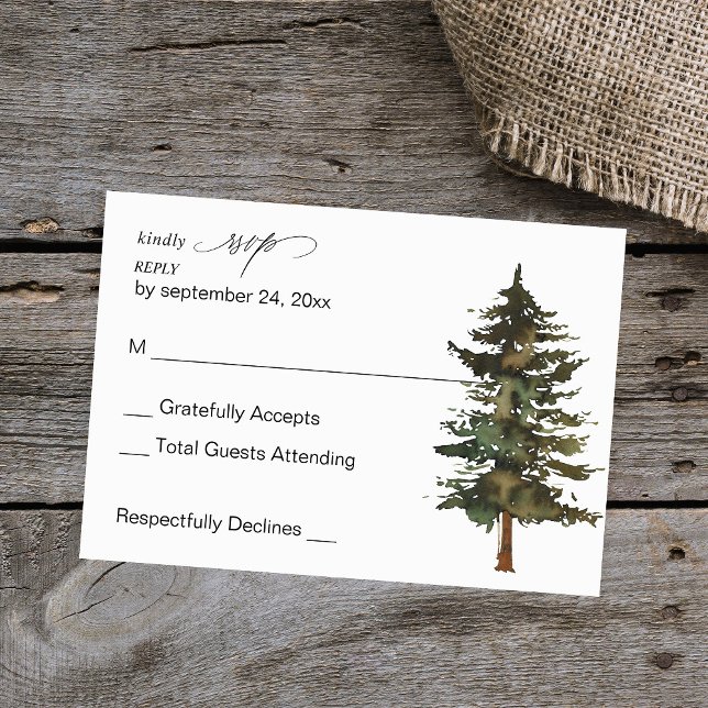 Tree Rustic no Meal RSVP Card (Creator Uploaded)
